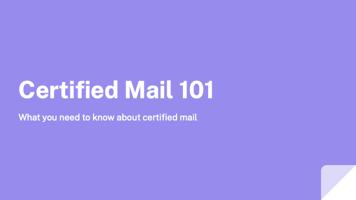 Certified Mail 101 Brochure Cover