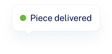 Piece delivered notification