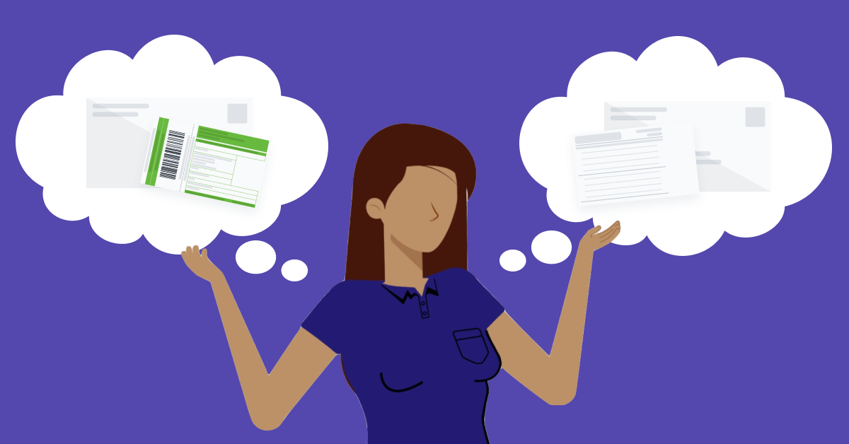 Person comparing Certified Mail and Certificate of Mailing